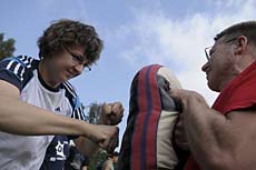 Kickboxerin in Aktion