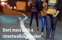 Foto: Berlin - Oranienburger Straße bei Nacht.