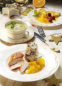 Weihnachtsmenü Hähnchenbrust mit Orangensauce