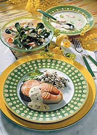 Karfreitagsmenü mit Lachs und Reis