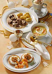 Weihnachtsmenü Boeuf Stroganoff